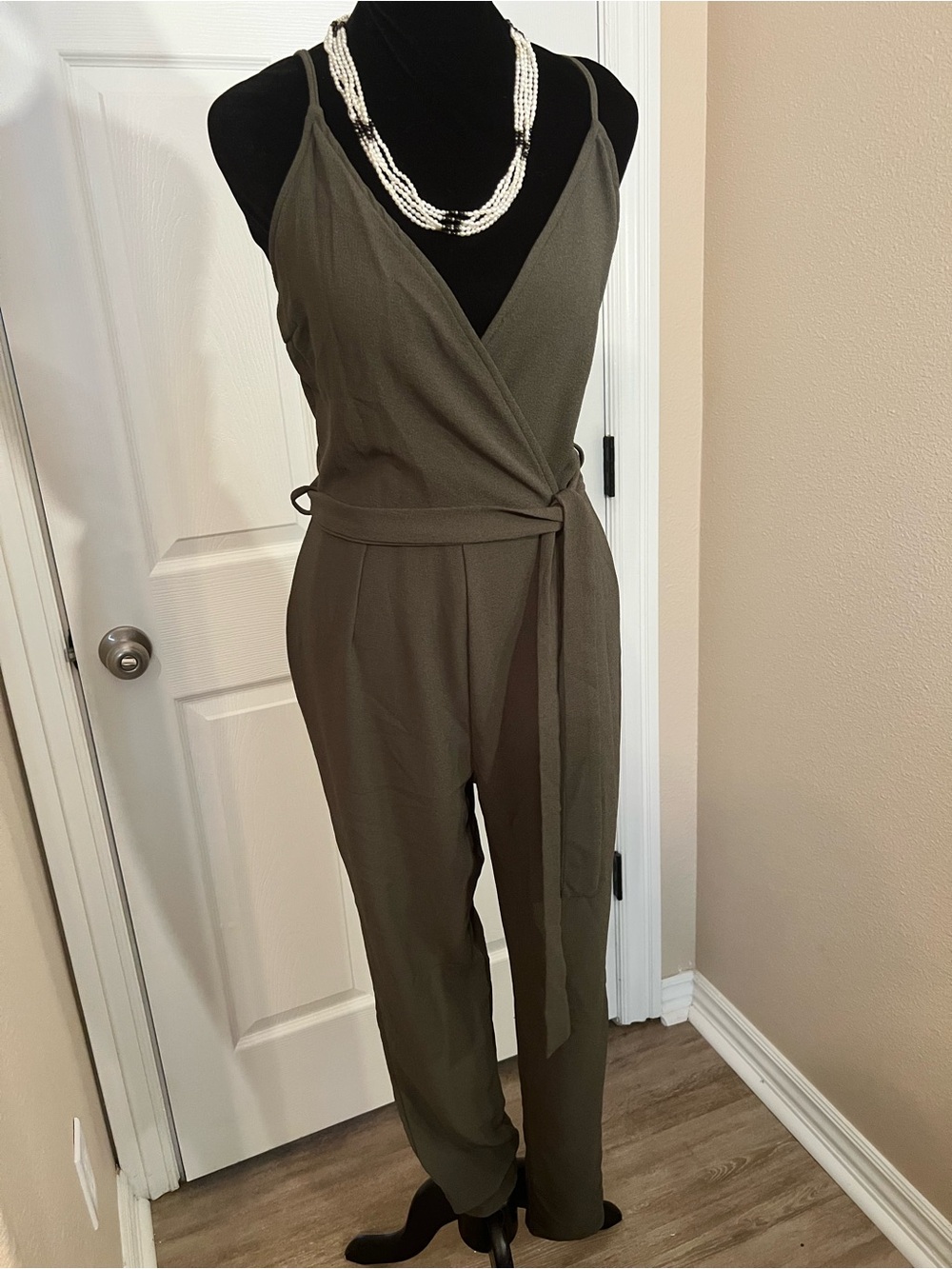 Fashion Nova Olive Green Sleeveless Jumpsuit